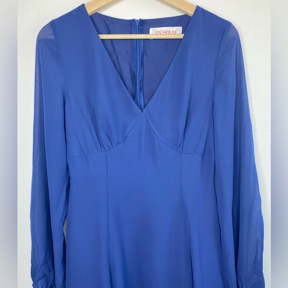 NWT JJ’S House V neck A line Chiffon Midi Dress Size S Bridesmaid Wedding guest - Picture 6 of 12